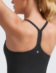CRZ YOGA Seamless Workout Tank Tops for Women Racerback Athletic Camisole Sports Shirts with Built in Bra Black Small