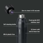 LARQ Bottle - Self-Cleaning and Insulated Stainless Steel Water Bottle with Award-winning Design and UV Water Sanitizer, 17oz, Obsidian Black