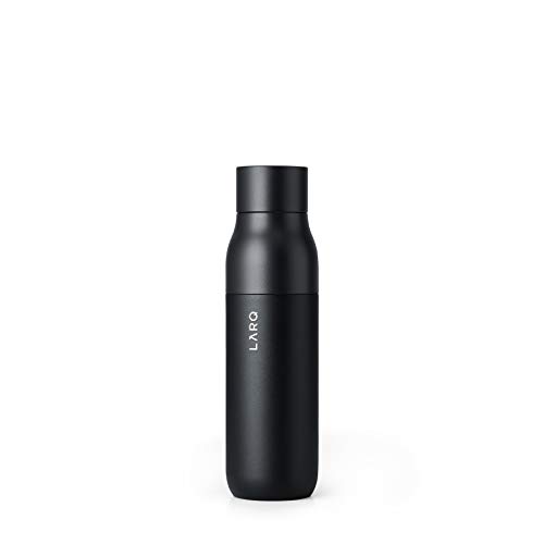 LARQ Bottle - Self-Cleaning and Insulated Stainless Steel Water Bottle with Award-winning Design and UV Water Sanitizer, 17oz, Obsidian Black