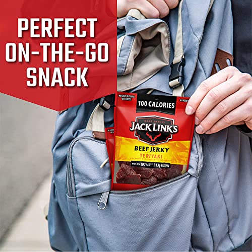 Jack Link's Beef Jerky Variety Pack Includes Original and Teriyaki Flavors, On the Go Snacks, 13g of Protein Per Serving, 9 Count of 1.25 Oz Bags