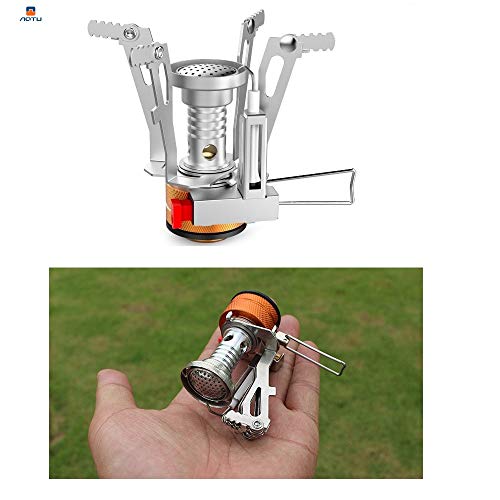 AOTU Portable Camping Stoves Backpacking Stove with Piezo Ignition Stable Support Wind-Resistance Camp Stove for Outdoor Camping Hiking Cooking