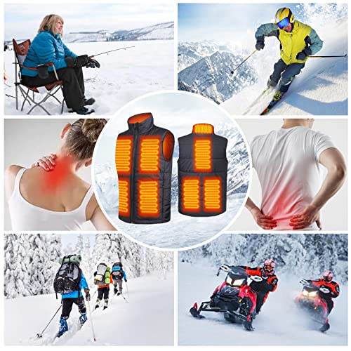 Heated Vest, Unisex Heated Clothing for men women, Lightweight USB Electric Heated Jacket with 3 Heating Levels, 8 Heating Zones, Adjustable Size for Hiking (Battery Pack Not Included)，Small