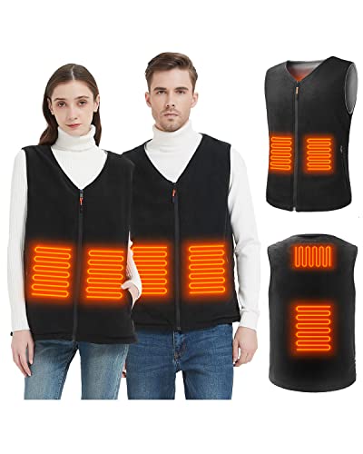 MSDUNOVR Heated Vest for Men Women, Unisex Heated Vest, 3 Temperature Levels Electric Heating Jacket, USB Heating Vest for Outdoor Activities, Skiing, Camping, Hiking (Battery Not Included) S