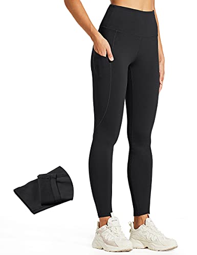ZUTY Fleece Lined Leggings Women Water Resistant Winter Thermal High Waisted Tights Workout Leggings with Pockets Plus Size Black XXL