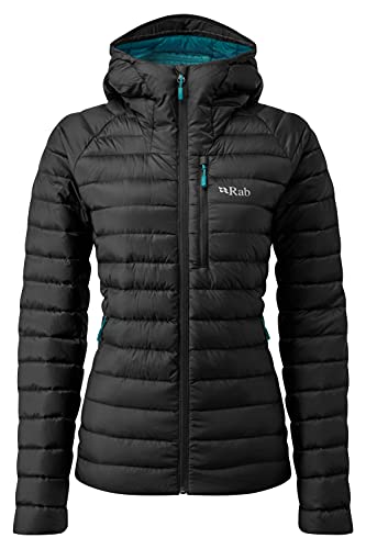 Rab Women's Microlight Alpine Down Jacket for Hiking, Climbing, and Skiing - Black - Large
