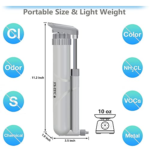 FS-TFC 4-Stage Portable Water Filter Pump 0.01 Micron Water Purifier Survival Gear 1.5L/Min Fast Flow for Personal or Small Group Hiking, Camping, Travel, and Emergency Preparedness