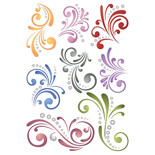 Floral Swirl Layering Stencil for Mixed Media