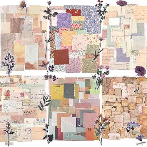 Vintage Scrapbook Paper Kit with Flowers Stickers