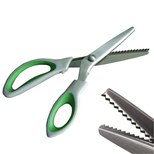 JISTL Green Pinking Shears with Comfort Grips