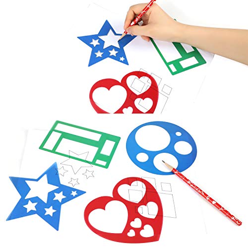 10 Colorful Geometric Stencils for Scrapbooking Crafts