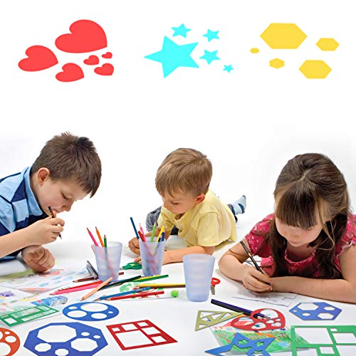 10 Colorful Geometric Stencils for Scrapbooking Crafts