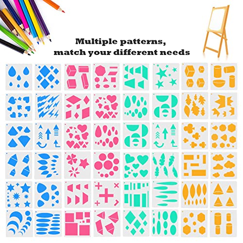 48pc Washable Shape Stencils for Kids - Geometric Templates