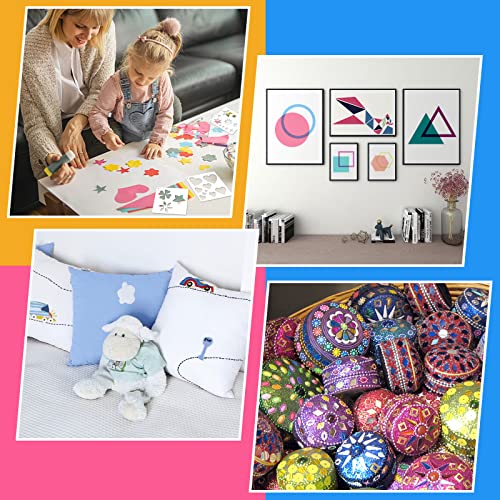 48pc Washable Shape Stencils for Kids - Geometric Templates
