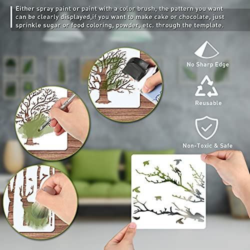 Reusable Tree Stencils Set for Scrapbooking - Aspen Theme