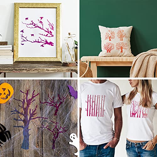 Reusable Tree Stencils Set for Scrapbooking - Aspen Theme