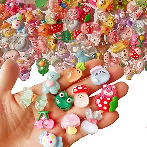 60pcs Cute Mixed Resin Charms for Scrapbooking