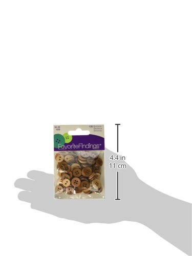 Natural Brown Round Buttons - Assorted Sizes (130/Pkg)