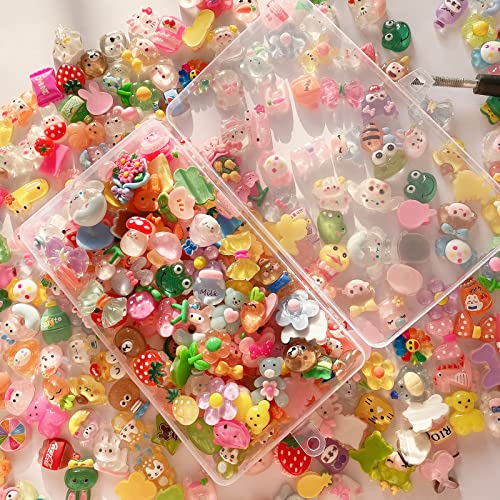 60pcs Cute Mixed Resin Charms for Scrapbooking