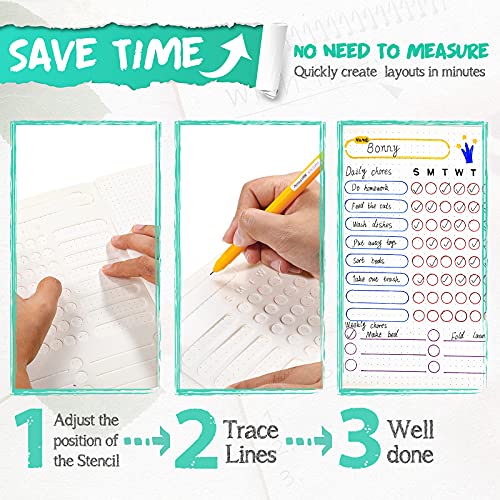 24-Piece Plastic Journal Stencil Set for Scrapbooking