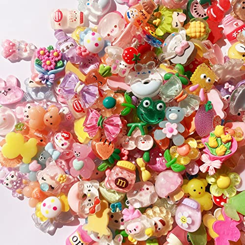 60pcs Cute Mixed Resin Charms for Scrapbooking