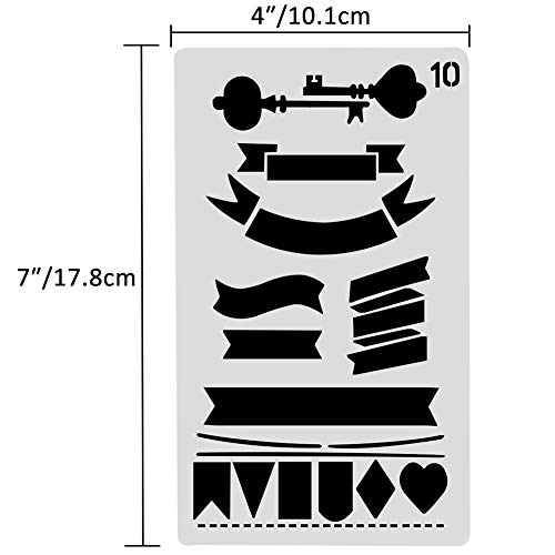 20 PCS Plastic Journal Stencil Set - DIY Scrapbooking
