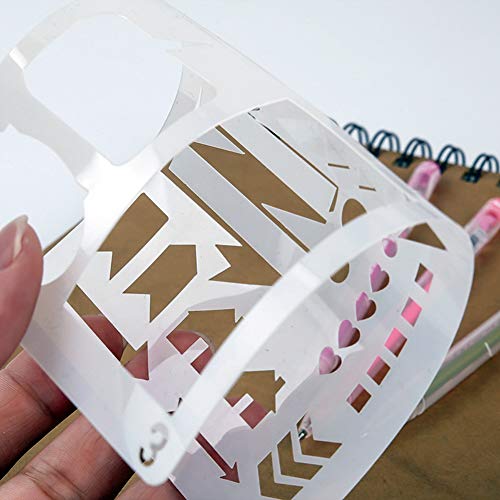 20 PCS Plastic Journal Stencil Set - DIY Scrapbooking