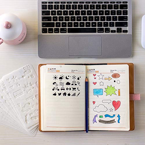 20 PCS Plastic Journal Stencil Set - DIY Scrapbooking