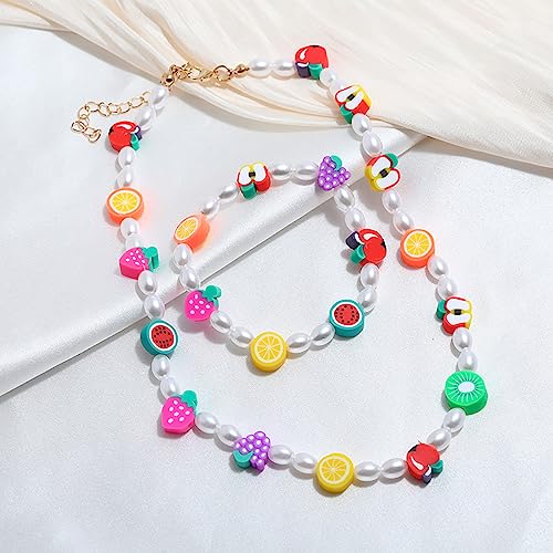 480PCS Fruit Flower Polymer Clay Beads - DIY Scrapbooking Kit