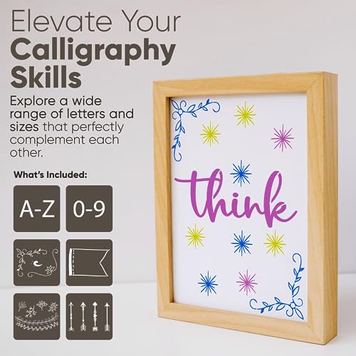 Large Lettering Stencil Set for Effortless Calligraphy