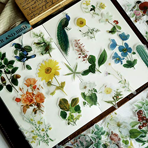 Vintage Animals and Plants Stickers for Scrapbooking