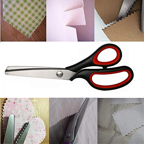 Professional Red Pinking Shears: Ultra Sharp, Comfort Grips