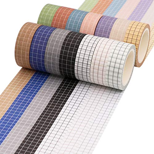 Decorative Grid Washi Tape Set for Scrapbooking and Crafts