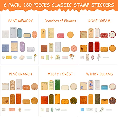 180 Vintage Scrapbook Stickers for DIY Crafts
