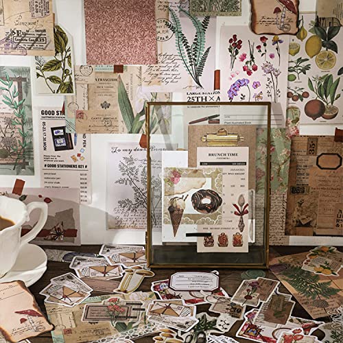 400PCS Vintage Journaling Supplies Pack: Scrapbook Paper Kit