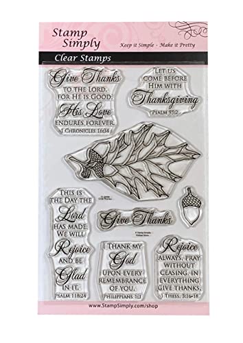 Thanksgiving Give Thanks Religious Stamp Set - 4x6
