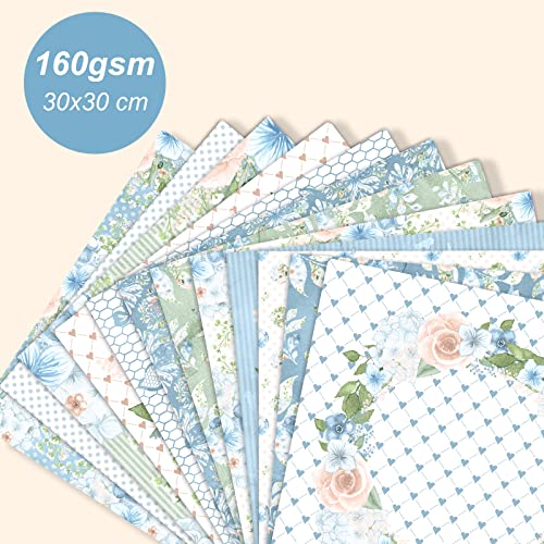 Floral Scrapbook Paper: 24 Sheets, 12 Designs