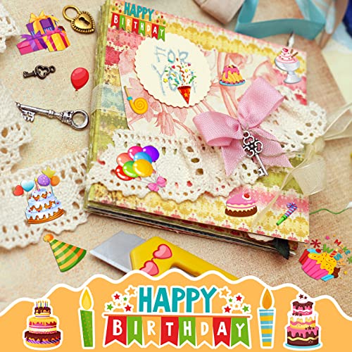 100pcs Birthday Scrapbook Cardstock Die Cuts - DIY Embellishments