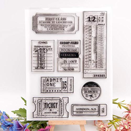 Joyful Home Ticket Background Clear Stamp for Scrapbooking
