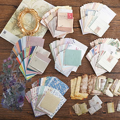 Vintage Scrapbook Paper Kit with Flowers Stickers