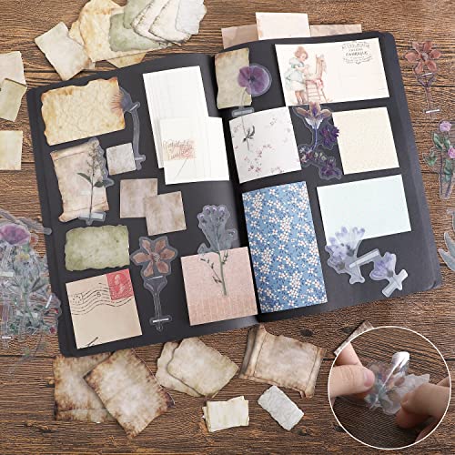 Vintage Scrapbook Paper Kit with Flowers Stickers