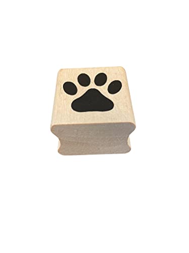 Paw Print Rubber Stamp - 1 Inch