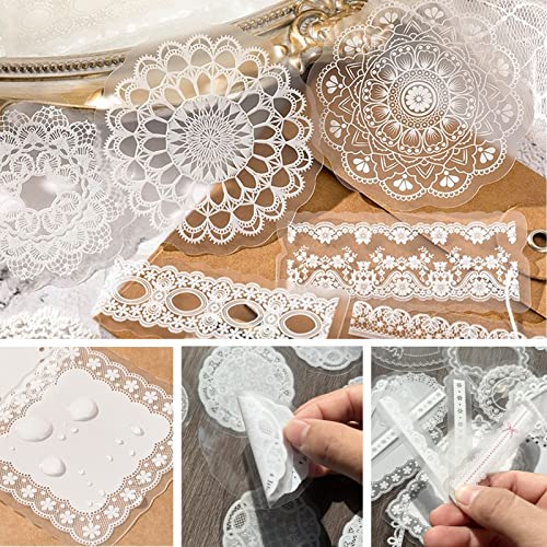 Vintage Lace Scrapbook Stickers - 180pcs