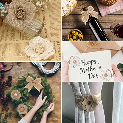 32 PCS Burlap and Lace Flowers Set for Wedding Decor