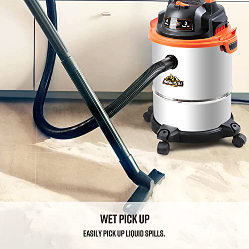 Armor All Wet/Dry Shop Vacuum, 4 Gallon, 3 HP
