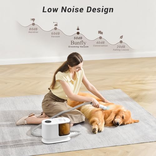 Bunfly Pet Hair Vacuum with 7 Grooming Tools