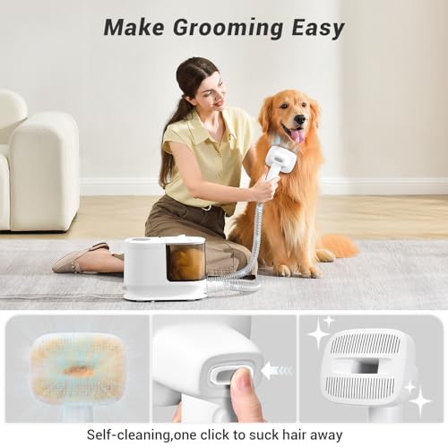 Bunfly Pet Hair Vacuum with 7 Grooming Tools