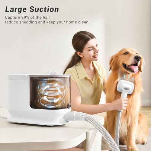 Bunfly Pet Hair Vacuum with 7 Grooming Tools