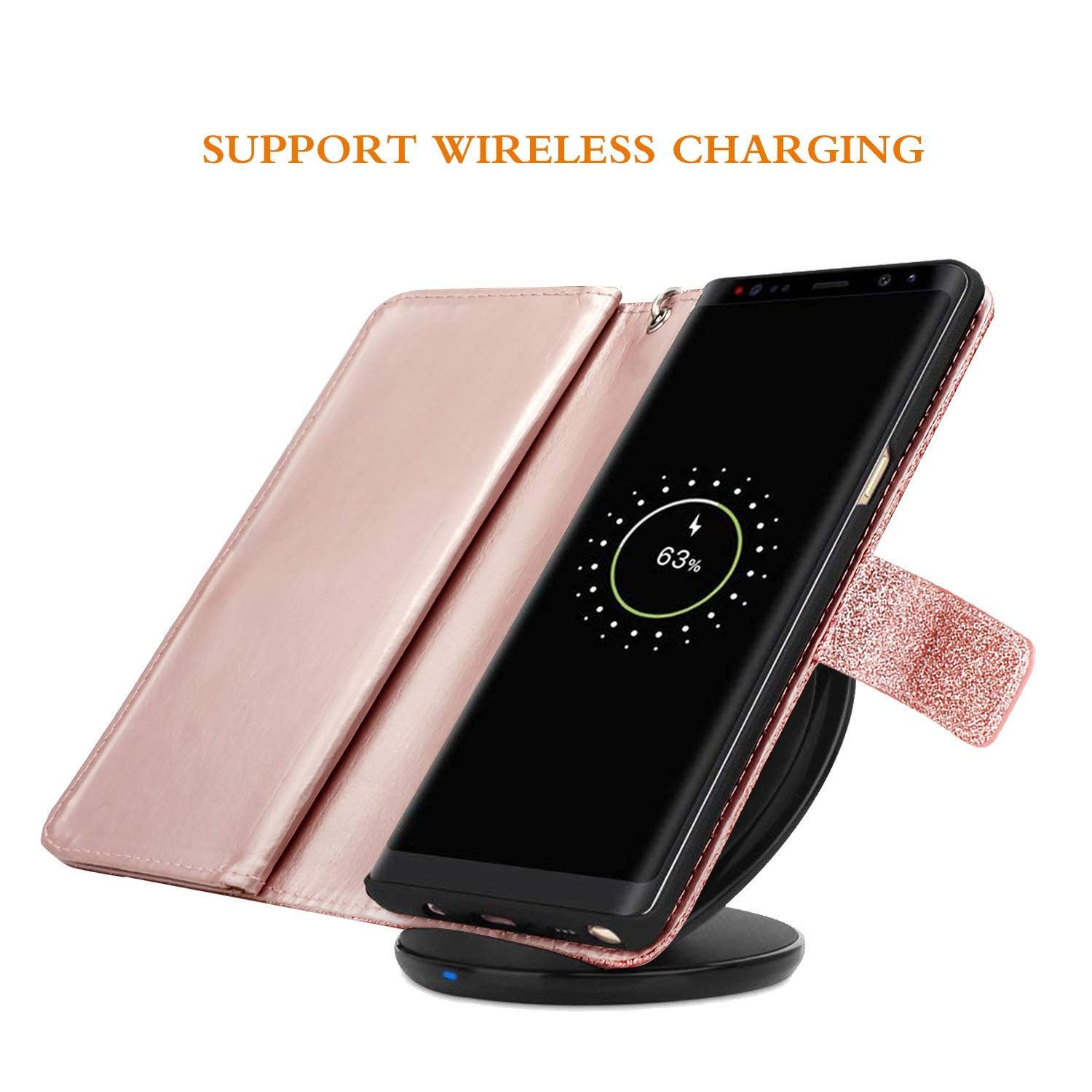 Shiny Leather Wallet Case for iPhone & Galaxy