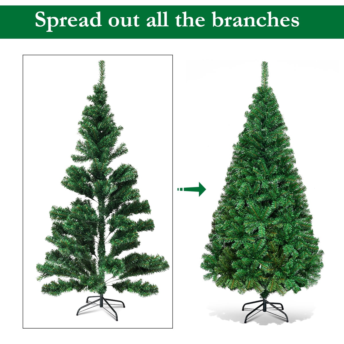 6Ft PVC Christmas Tree for Indoors & Outdoors