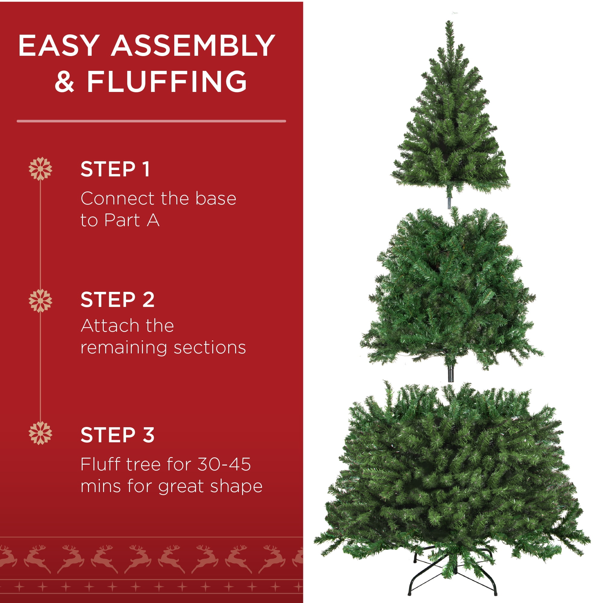 7.5ft Premium Spruce Christmas Tree, Easy Assembly